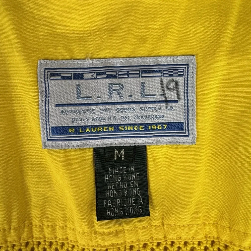 Ralph Lauren Women Medium Vest Hooded Yellow‎ Windbreaker Lined Vintage Rare - Picture 6 of 14